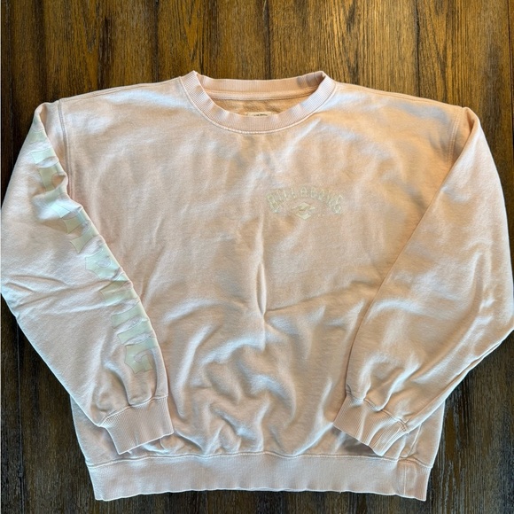 Billabong Light Pink and White Logo Crewneck Sweatshirt Size S - Picture 1 of 12